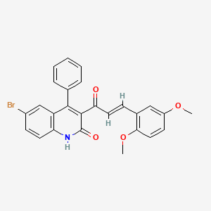 molecular formula C26H20BrNO4 B3904649 6-bromo-3-[3-(2,5-dimethoxyphenyl)acryloyl]-4-phenyl-2(1H)-quinolinone 