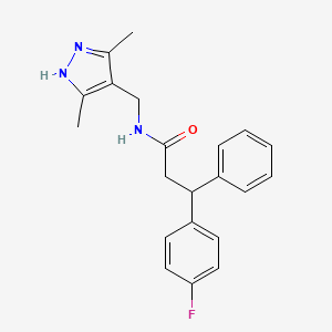 N-[(3,5-dimethyl-1H-pyrazol-4-yl)methyl]-3-(4-fluorophenyl)-3-phenylpropanamide