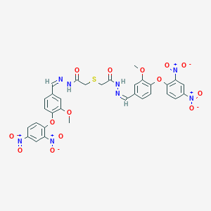 N'-(4-{2,4-bisnitrophenoxy}-3-methoxybenzylidene)-2-({2-[2-(4-{2,4-bisnitrophenoxy}-3-methoxybenzylidene)hydrazino]-2-oxoethyl}sulfanyl)acetohydrazide