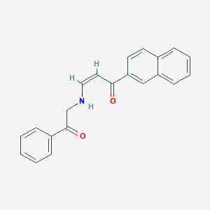molecular formula C21H17NO2 B3904688 1-(2-naphthyl)-3-[(2-oxo-2-phenylethyl)amino]-2-propen-1-one 
