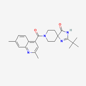 molecular formula C23H28N4O2 B3904703 2-tert-butyl-8-[(2,7-dimethylquinolin-4-yl)carbonyl]-1,3,8-triazaspiro[4.5]dec-1-en-4-one 