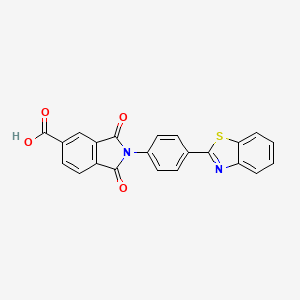 2-[4-(1,3-benzothiazol-2-yl)phenyl]-1,3-dioxo-5-isoindolinecarboxylic acid