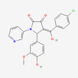 4-(4-chlorobenzoyl)-3-hydroxy-5-(4-hydroxy-3-methoxyphenyl)-1-(3-pyridinyl)-1,5-dihydro-2H-pyrrol-2-one