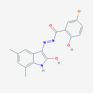5-bromo-N'-[(3Z)-5,7-dimethyl-2-oxo-1,2-dihydro-3H-indol-3-ylidene]-2-hydroxybenzohydrazide