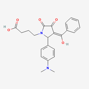 molecular formula C23H24N2O5 B3904763 4-{3-benzoyl-2-[4-(dimethylamino)phenyl]-4-hydroxy-5-oxo-2,5-dihydro-1H-pyrrol-1-yl}butanoic acid 