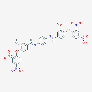 molecular formula C34H24N6O12 B390477 N~1~,N~4~-bis[4-(2,4-dinitrophenoxy)-3-methoxybenzylidene]-1,4-benzenediamine 