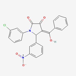 molecular formula C23H15ClN2O5 B3904782 4-benzoyl-1-(3-chlorophenyl)-3-hydroxy-5-(3-nitrophenyl)-1,5-dihydro-2H-pyrrol-2-one 