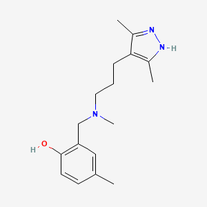 molecular formula C17H25N3O B3904785 2-{[[3-(3,5-dimethyl-1H-pyrazol-4-yl)propyl](methyl)amino]methyl}-4-methylphenol 