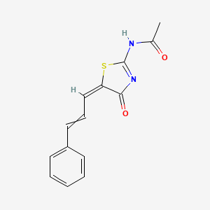 N-[4-oxo-5-(3-phenyl-2-propen-1-ylidene)-1,3-thiazolidin-2-ylidene]acetamide