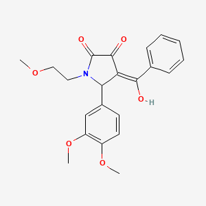 molecular formula C22H23NO6 B3904810 4-benzoyl-5-(3,4-dimethoxyphenyl)-3-hydroxy-1-(2-methoxyethyl)-1,5-dihydro-2H-pyrrol-2-one 