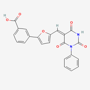 3-{5-[(2,4,6-trioxo-1-phenyltetrahydro-5(2H)-pyrimidinylidene)methyl]-2-furyl}benzoic acid