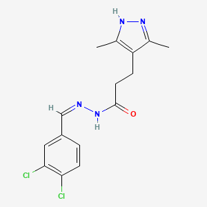 molecular formula C15H16Cl2N4O B3904815 N'-(3,4-dichlorobenzylidene)-3-(3,5-dimethyl-1H-pyrazol-4-yl)propanohydrazide 