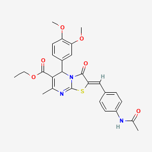 ethyl 2-[4-(acetylamino)benzylidene]-5-(3,4-dimethoxyphenyl)-7-methyl-3-oxo-2,3-dihydro-5H-[1,3]thiazolo[3,2-a]pyrimidine-6-carboxylate