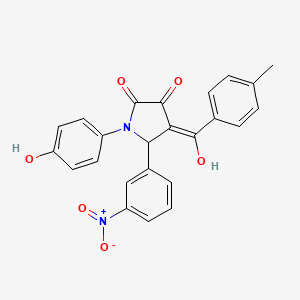 molecular formula C24H18N2O6 B3904830 3-hydroxy-1-(4-hydroxyphenyl)-4-(4-methylbenzoyl)-5-(3-nitrophenyl)-1,5-dihydro-2H-pyrrol-2-one 