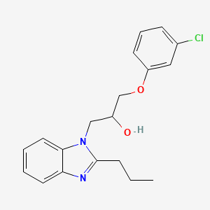 molecular formula C19H21ClN2O2 B3904841 1-(3-chlorophenoxy)-3-(2-propyl-1H-benzimidazol-1-yl)-2-propanol 