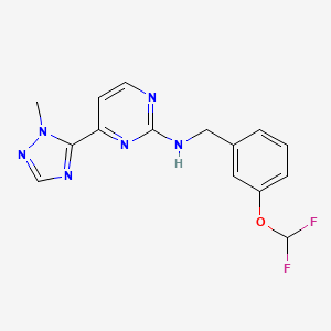 molecular formula C15H14F2N6O B3904843 N-[3-(difluoromethoxy)benzyl]-4-(1-methyl-1H-1,2,4-triazol-5-yl)pyrimidin-2-amine 