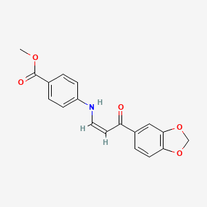 molecular formula C18H15NO5 B3904845 methyl 4-{[3-(1,3-benzodioxol-5-yl)-3-oxo-1-propen-1-yl]amino}benzoate 