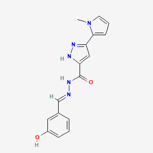 molecular formula C16H15N5O2 B3904865 N'-(3-hydroxybenzylidene)-3-(1-methyl-1H-pyrrol-2-yl)-1H-pyrazole-5-carbohydrazide CAS No. 303104-83-8