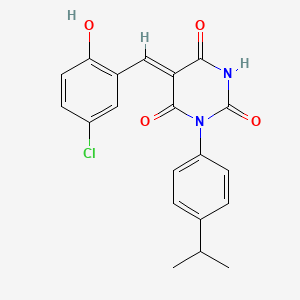 molecular formula C20H17ClN2O4 B3904901 5-(5-chloro-2-hydroxybenzylidene)-1-(4-isopropylphenyl)-2,4,6(1H,3H,5H)-pyrimidinetrione 