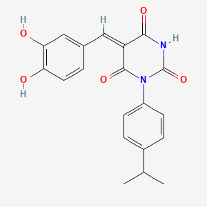 molecular formula C20H18N2O5 B3904920 5-(3,4-dihydroxybenzylidene)-1-(4-isopropylphenyl)-2,4,6(1H,3H,5H)-pyrimidinetrione 