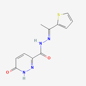 molecular formula C11H10N4O2S B3904931 6-oxo-N'-[1-(2-thienyl)ethylidene]-1,6-dihydro-3-pyridazinecarbohydrazide 