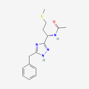 molecular formula C15H20N4OS B3904938 N-[(1S)-1-(3-benzyl-1H-1,2,4-triazol-5-yl)-3-(methylthio)propyl]acetamide 