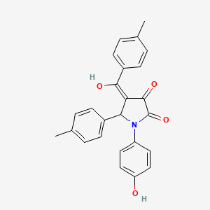 molecular formula C25H21NO4 B3904956 3-hydroxy-1-(4-hydroxyphenyl)-4-(4-methylbenzoyl)-5-(4-methylphenyl)-1,5-dihydro-2H-pyrrol-2-one 