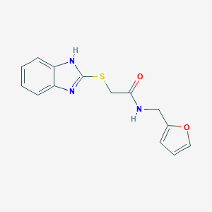 molecular formula C14H13N3O2S B390496 2-(1H-benzimidazol-2-ylsulfanyl)-N-(furan-2-ylmethyl)acetamide CAS No. 324046-37-9