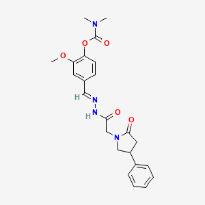 2-methoxy-4-{2-[(2-oxo-4-phenyl-1-pyrrolidinyl)acetyl]carbonohydrazonoyl}phenyl dimethylcarbamate