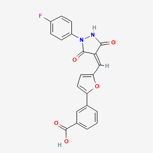 3-(5-{[1-(4-fluorophenyl)-3,5-dioxo-4-pyrazolidinylidene]methyl}-2-furyl)benzoic acid