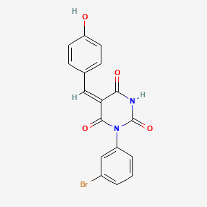 molecular formula C17H11BrN2O4 B3904994 1-(3-bromophenyl)-5-(4-hydroxybenzylidene)-2,4,6(1H,3H,5H)-pyrimidinetrione 