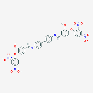 molecular formula C40H28N6O12 B390500 4,4'-Bis[(4-{2,4-bisnitrophenoxy}-3-methoxybenzylidene)amino]-1,1'-biphenyl 