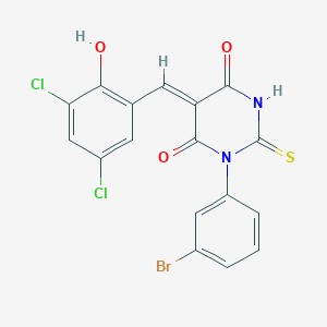 molecular formula C17H9BrCl2N2O3S B3905012 1-(3-bromophenyl)-5-(3,5-dichloro-2-hydroxybenzylidene)-2-thioxodihydro-4,6(1H,5H)-pyrimidinedione 