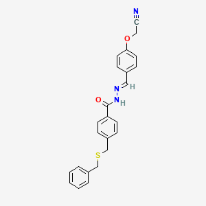 molecular formula C24H21N3O2S B3905014 4-[(benzylthio)methyl]-N'-[4-(cyanomethoxy)benzylidene]benzohydrazide 