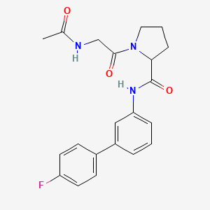 molecular formula C21H22FN3O3 B3905034 N-acetylglycyl-N-(4'-fluoro-3-biphenylyl)prolinamide 