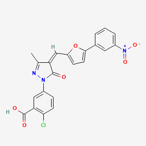 2-chloro-5-(3-methyl-4-{[5-(3-nitrophenyl)-2-furyl]methylene}-5-oxo-4,5-dihydro-1H-pyrazol-1-yl)benzoic acid