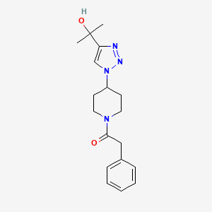 molecular formula C18H24N4O2 B3905049 2-{1-[1-(phenylacetyl)piperidin-4-yl]-1H-1,2,3-triazol-4-yl}propan-2-ol 
