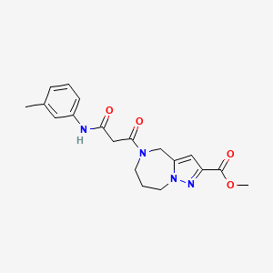 methyl 5-{3-[(3-methylphenyl)amino]-3-oxopropanoyl}-5,6,7,8-tetrahydro-4H-pyrazolo[1,5-a][1,4]diazepine-2-carboxylate