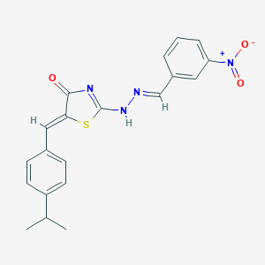 (5Z)-2-[(2E)-2-[(3-nitrophenyl)methylidene]hydrazinyl]-5-[(4-propan-2-ylphenyl)methylidene]-1,3-thiazol-4-one