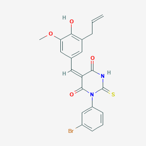molecular formula C21H17BrN2O4S B3905087 5-(3-allyl-4-hydroxy-5-methoxybenzylidene)-1-(3-bromophenyl)-2-thioxodihydro-4,6(1H,5H)-pyrimidinedione 