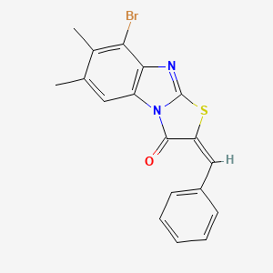 molecular formula C18H13BrN2OS B3905091 2-benzylidene-8-bromo-6,7-dimethyl[1,3]thiazolo[3,2-a]benzimidazol-3(2H)-one 