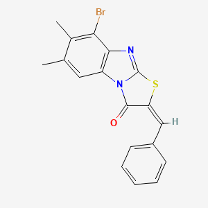 2-benzylidene-8-bromo-6,7-dimethyl[1,3]thiazolo[3,2-a]benzimidazol-3(2H)-one