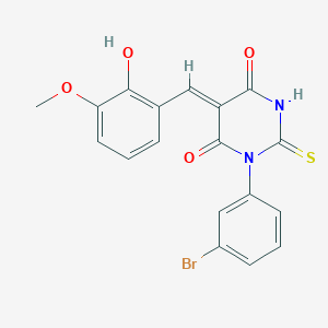 1-(3-bromophenyl)-5-(2-hydroxy-3-methoxybenzylidene)-2-thioxodihydro-4,6(1H,5H)-pyrimidinedione