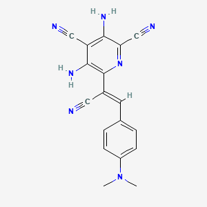 molecular formula C18H15N7 B3905097 3,5-diamino-6-{1-cyano-2-[4-(dimethylamino)phenyl]vinyl}-2,4-pyridinedicarbonitrile 