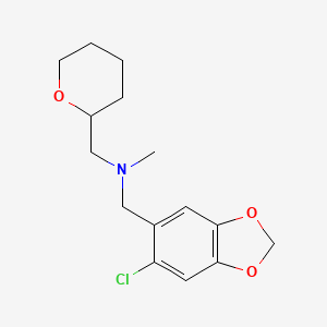 molecular formula C15H20ClNO3 B3905123 1-(6-chloro-1,3-benzodioxol-5-yl)-N-methyl-N-(tetrahydro-2H-pyran-2-ylmethyl)methanamine 