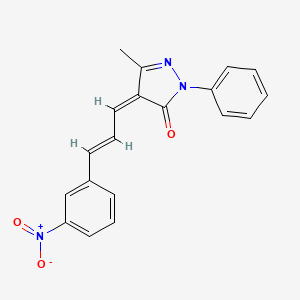 molecular formula C19H15N3O3 B3905124 5-methyl-4-[3-(3-nitrophenyl)-2-propen-1-ylidene]-2-phenyl-2,4-dihydro-3H-pyrazol-3-one 