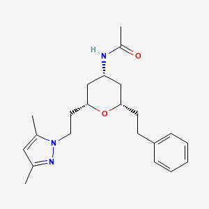 N-[(2R*,4R*,6S*)-2-[2-(3,5-dimethyl-1H-pyrazol-1-yl)ethyl]-6-(2-phenylethyl)tetrahydro-2H-pyran-4-yl]acetamide