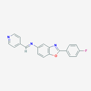 N-[2-(4-fluorophenyl)-1,3-benzoxazol-5-yl]-N-(4-pyridinylmethylene)amine