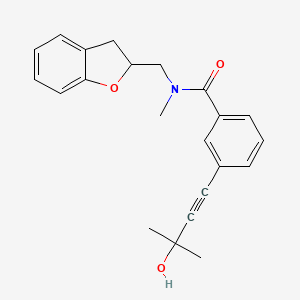 molecular formula C22H23NO3 B3905139 N-(2,3-dihydro-1-benzofuran-2-ylmethyl)-3-(3-hydroxy-3-methylbut-1-yn-1-yl)-N-methylbenzamide 