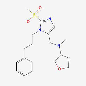 molecular formula C19H27N3O3S B3905152 N-methyl-N-{[2-(methylsulfonyl)-1-(3-phenylpropyl)-1H-imidazol-5-yl]methyl}tetrahydro-3-furanamine 